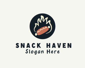 Flaming Hot Dog logo design