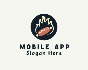 Sausage - Flaming Hot Dog logo design