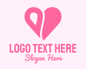 Romantic - Pink Minimalist Heart logo design