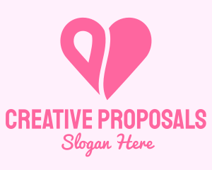 Proposal - Pink Minimalist Heart logo design