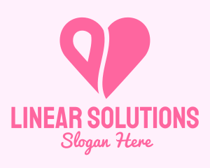 Pink Minimalist Heart logo design