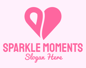 Engagement - Pink Minimalist Heart logo design