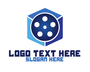 Polygon - Movie Reel Cube logo design