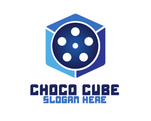 Movie Reel Cube logo design