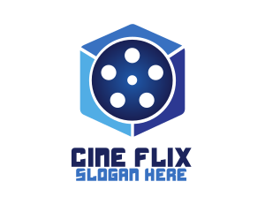 Movie - Movie Reel Cube logo design