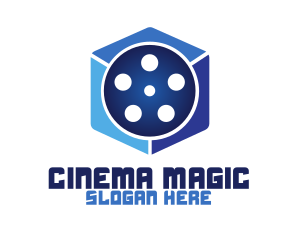 Movie - Movie Reel Cube logo design