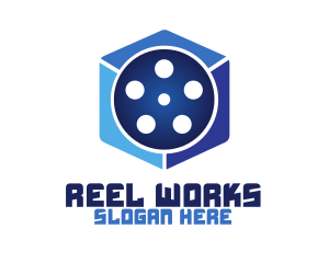 Reel - Movie Reel Cube logo design