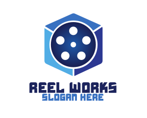 Movie Reel Cube logo design