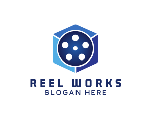 Film Reel Cube logo design