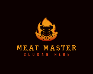 Fire Pork Barbecue logo design