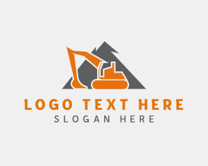 Construction Worker - Industrial Construction Excavator Machinery logo design