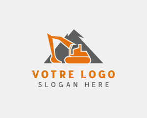 Industrial Construction Excavator Machinery  logo design
