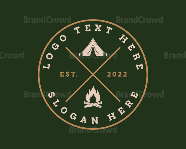 Camping Bonfire Tent Logo
