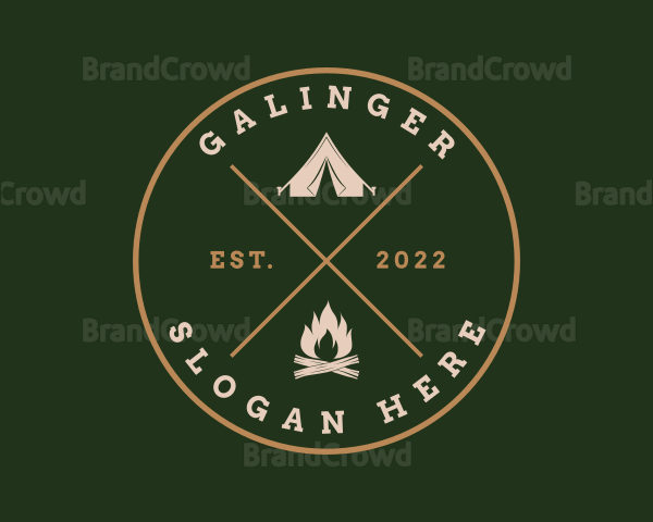 Camping Bonfire Tent Logo