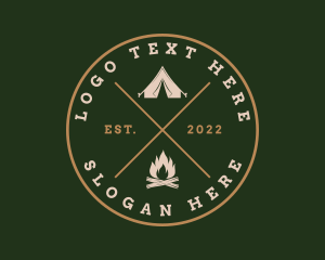 Landscape - Camping Bonfire Tent logo design