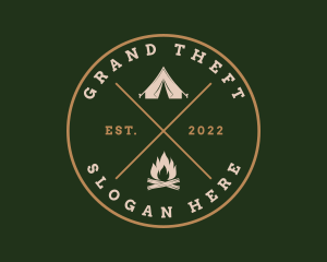 Camping Bonfire Tent Logo