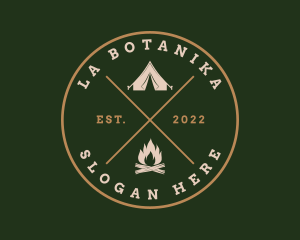 Camping Bonfire Tent Logo