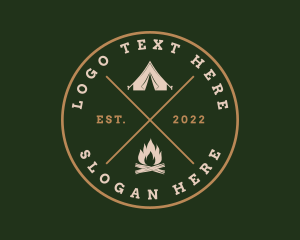 Camping Bonfire Tent Logo