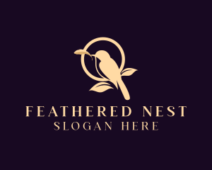 Feather Sparrow Bird logo design