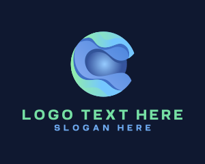 Modern 3D Sphere Letter C logo design
