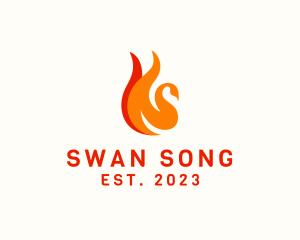 Flaming Swan Bird  logo design