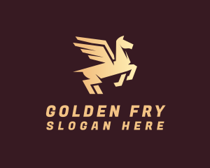 Golden Winged Pegasus logo design