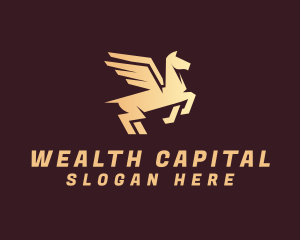 Golden Winged Pegasus logo design