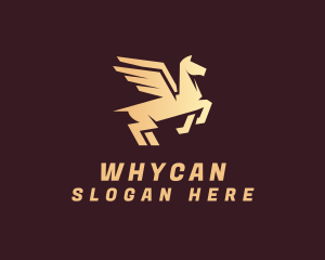 Golden - Golden Winged Pegasus logo design