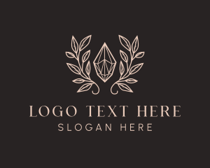 Crystal - Crystal Jewelry Wreath logo design