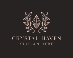 Crystal Jewelry Wreath logo design