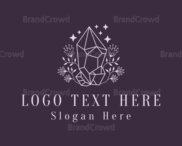 Flower Crystal Gemstone Logo