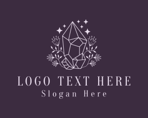 Precious - Flower Crystal Gemstone logo design