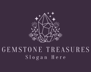 Flower Crystal Gemstone logo design