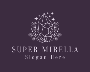 Jewelry - Flower Crystal Gemstone logo design