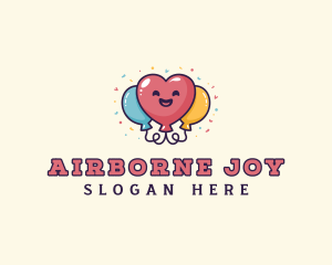 Balloon - Heart Balloon Party logo design