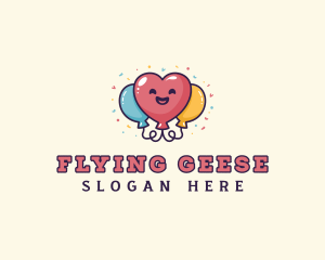 Party Store - Heart Balloon Party logo design