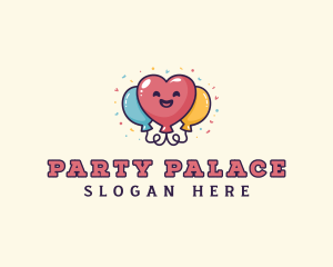 Heart Balloon Party logo design