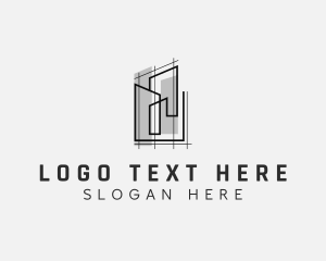 Draftsman - Building Architectural Construction logo design