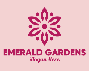 Pink Flower Spa Massage  logo design