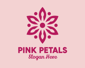 Pink Flower Spa Massage  logo design