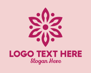 Therapy - Pink Flower Spa Massage logo design