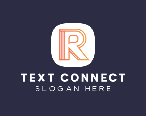 Texting - Chat Outline Letter R logo design