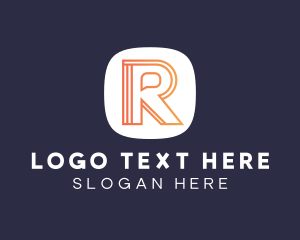 App - Chat Outline Letter R logo design