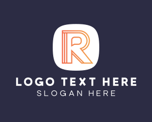 Texting - Chat Outline Letter R logo design