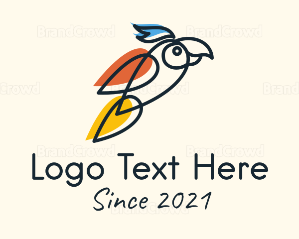 Minimalist Parrot Bird Logo