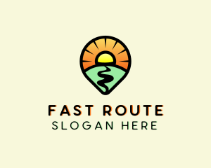 Route - Travel Route Navigator logo design