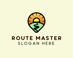 Travel Route Navigator logo design