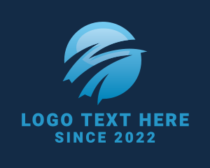Cyberspace - Blue Gaming Globe logo design