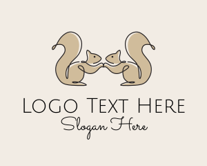 Zoo - Twin Squirrel Scribble logo design