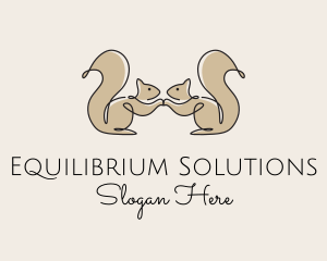 Balance - Twin Squirrel Scribble logo design